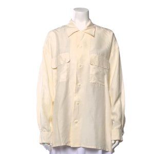 Ted Lapidus Silk Long Sleeve Button-Up Top Size: L - image 1